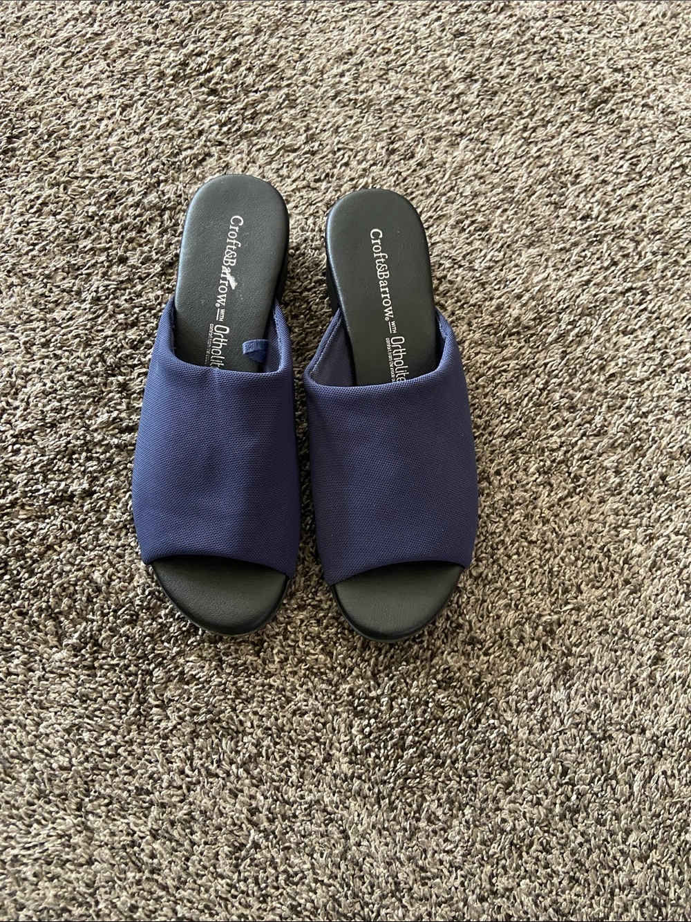 croft & barrow Navy Slip-On Mule Slides size 8